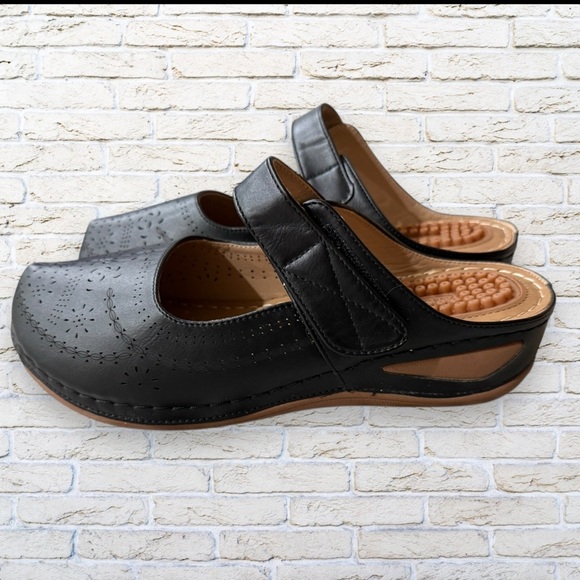 Alicegana Shoes - ALICEGANA Orthopedic Mule Shoes for women - Massaging Shoe Size 41 - Black